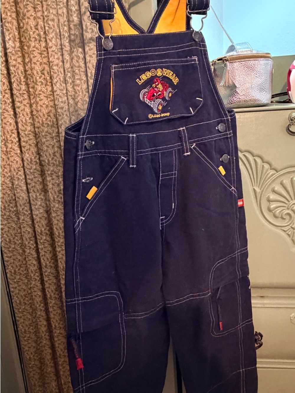 Vintage 90s LEGO Wear Navy Kids Overalls with Yellow Trim